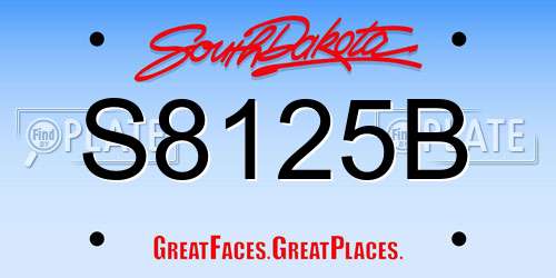 S8125B South Dakota License Plate
