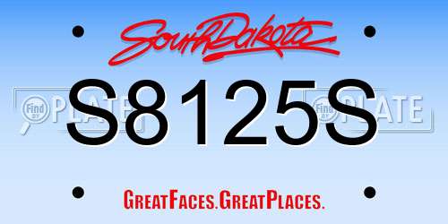 S8125S South Dakota License Plate