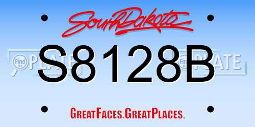 S8128B South Dakota License Plate