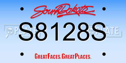 S8128S South Dakota License Plate