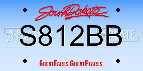 S812BB South Dakota License Plate