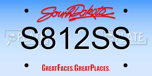 S812SS South Dakota License Plate