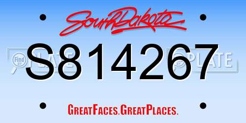 S814267 South Dakota License Plate