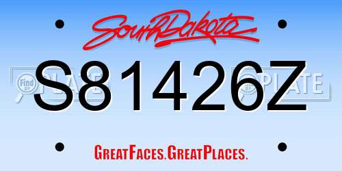 S81426Z South Dakota License Plate