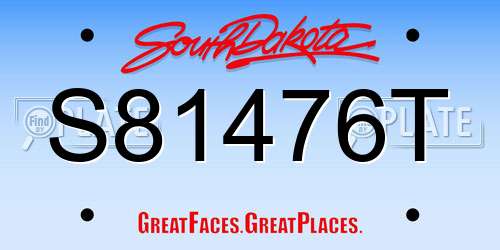 S81476T South Dakota License Plate
