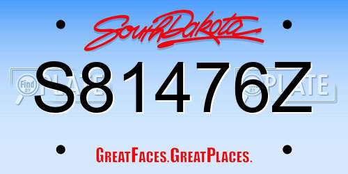 S81476Z South Dakota License Plate