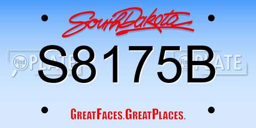 S8175B South Dakota License Plate