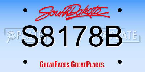 S8178B South Dakota License Plate