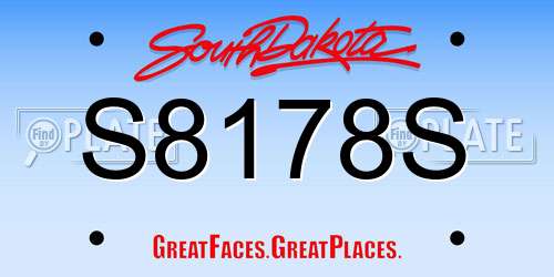 S8178S South Dakota License Plate