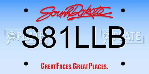S81LLB South Dakota License Plate