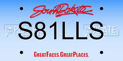 S81LLS South Dakota License Plate
