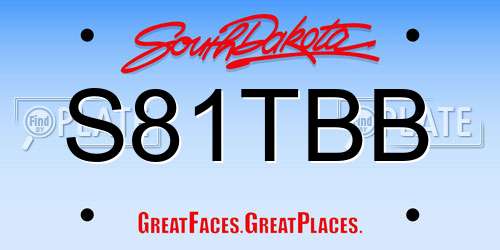 S81TBB South Dakota License Plate