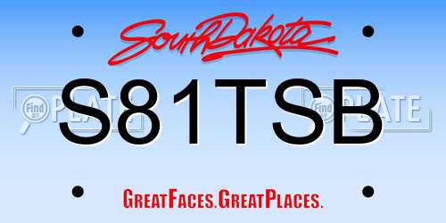 S81TSB South Dakota License Plate