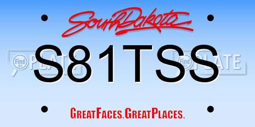 S81TSS South Dakota License Plate