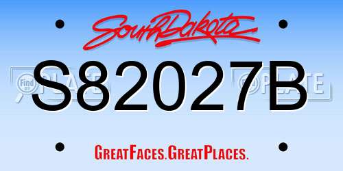 S82027B South Dakota License Plate