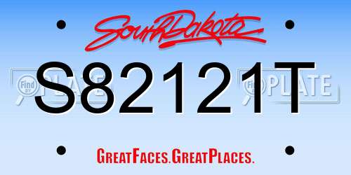 S82121T South Dakota License Plate