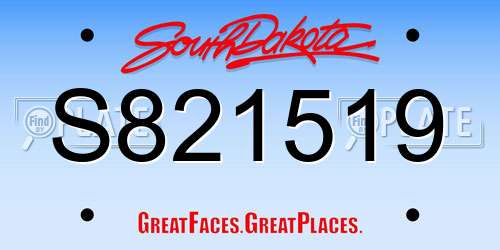 S821519 South Dakota License Plate