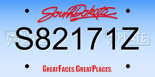 S82171Z South Dakota License Plate