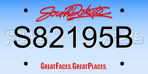 S82195B South Dakota License Plate