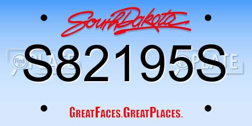 S82195S South Dakota License Plate