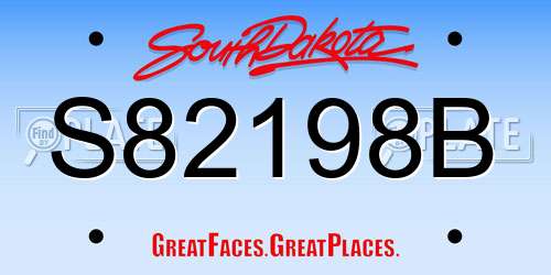 S82198B South Dakota License Plate