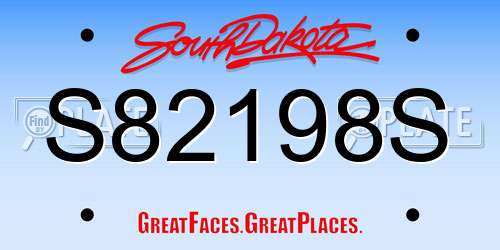 S82198S South Dakota License Plate