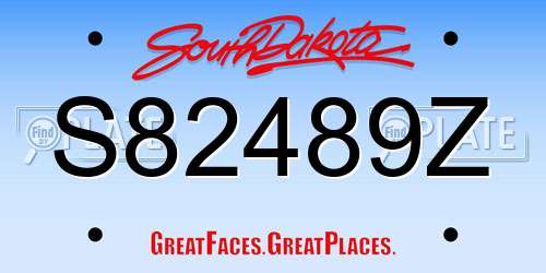 S82489Z South Dakota License Plate