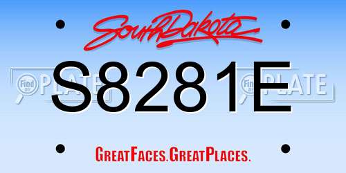S8281E South Dakota License Plate