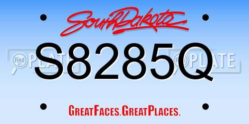 S8285Q South Dakota License Plate