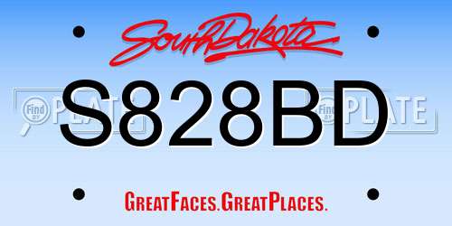 S828BD South Dakota License Plate