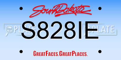 S828IE South Dakota License Plate