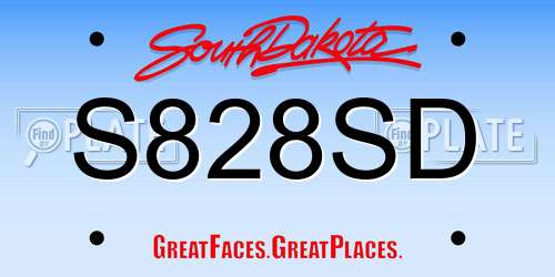 S828SD South Dakota License Plate