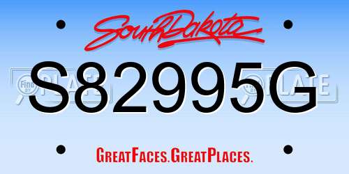 S82995G South Dakota License Plate