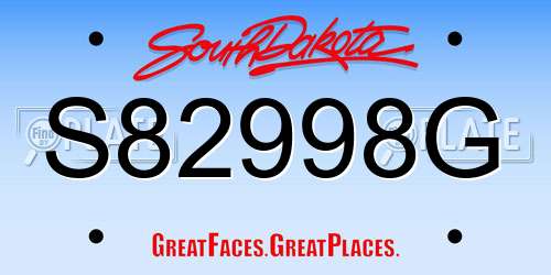 S82998G South Dakota License Plate