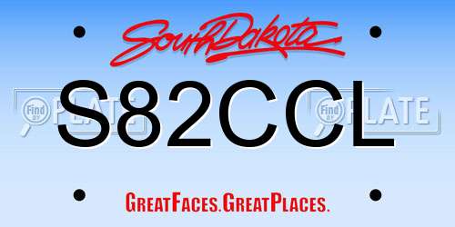 S82CCL South Dakota License Plate