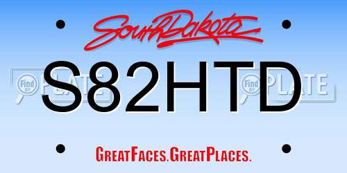 S82HTD South Dakota License Plate