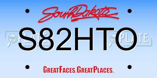 S82HTO South Dakota License Plate