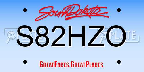 S82HZO South Dakota License Plate