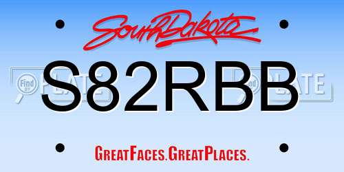 S82RBB South Dakota License Plate