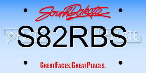 S82RBS South Dakota License Plate