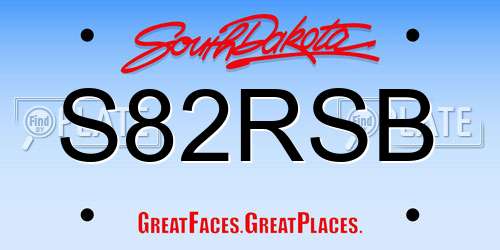 S82RSB South Dakota License Plate