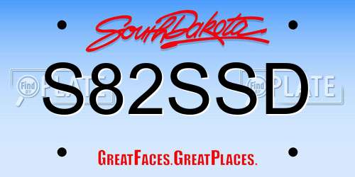 S82SSD South Dakota License Plate