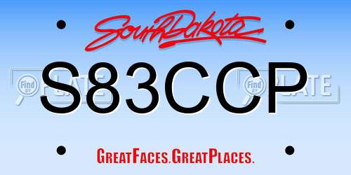 S83CCP South Dakota License Plate