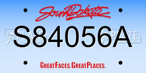 S84056A South Dakota License Plate
