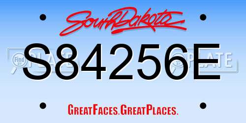 S84256E South Dakota License Plate