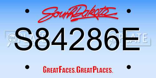 S84286E South Dakota License Plate