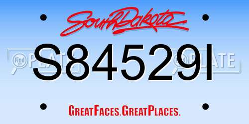 S84529I South Dakota License Plate