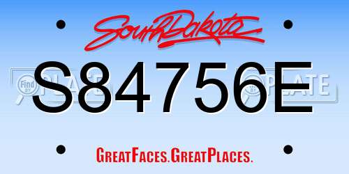S84756E South Dakota License Plate