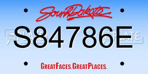 S84786E South Dakota License Plate