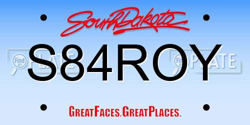 S84ROY South Dakota License Plate